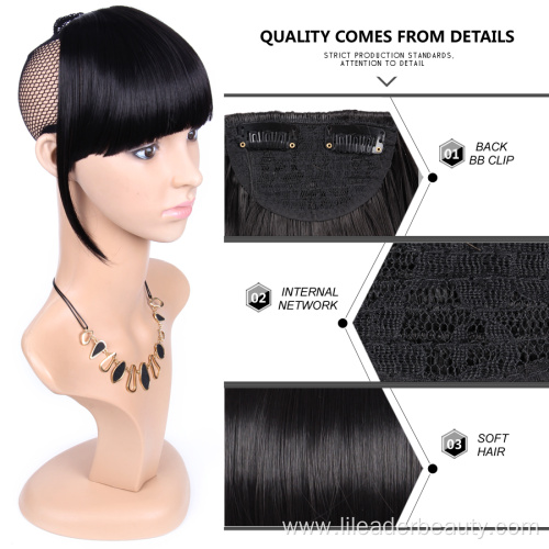 Synthetic Hair Neat Bangs Extensions Clip On Fringes